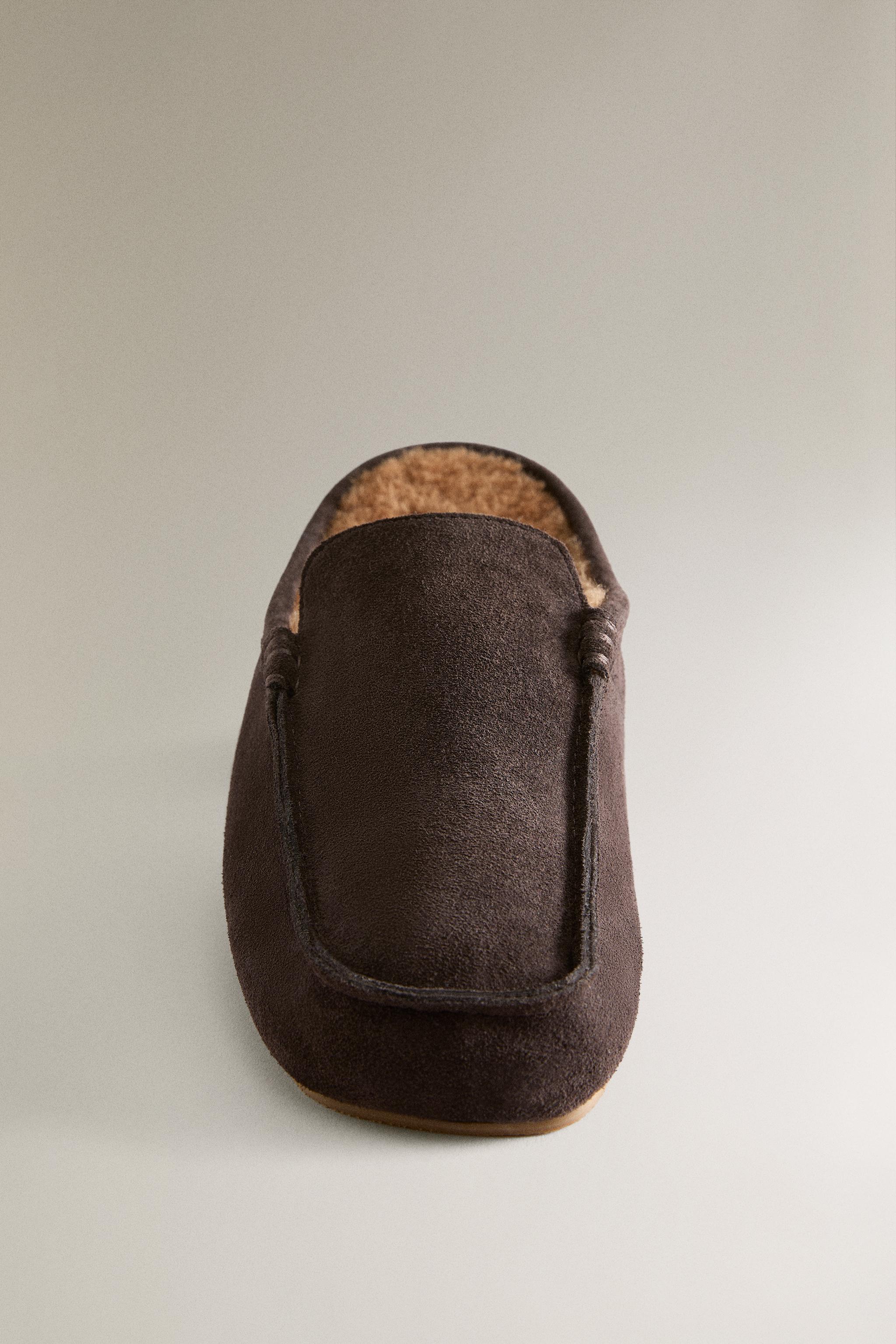 MOCASSIN OUVERT À L'ARRIÈRE EN CUIR CHAUD